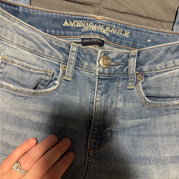 AMERICAN EAGLE Womens Light Blue Denim Super Stretch X Skinny Jeans Size 6 Reg - Picture 2 of 8